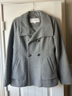 Jessica Simpson Gray Double-Breasted Pea Coat