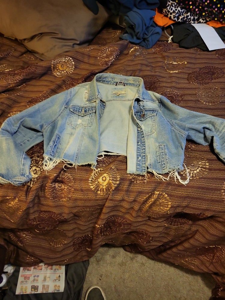Denim Jacket Half Cut Sz 2LX