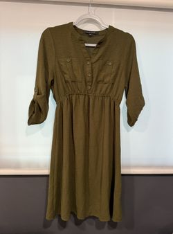 Mary & Mo: Green 3/4 Sleeve Dress 