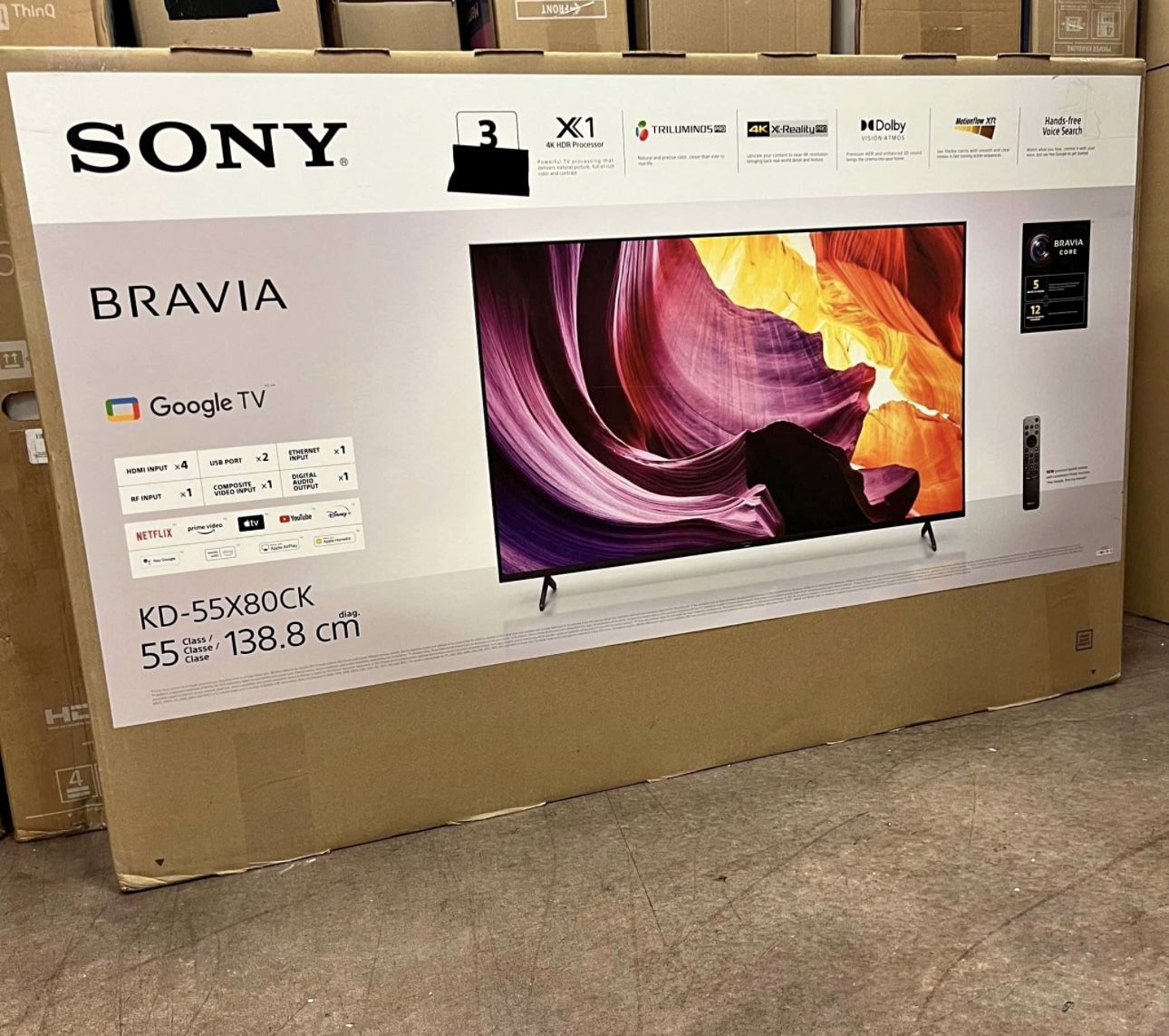 55” Sony Bravia Smart 4K Tv X80K LED