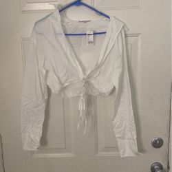 White Crop Top New
