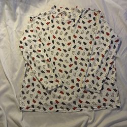 Basic Editions Cat Print Turtleneck Long Sleeve