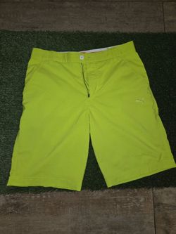 Puma golf shorts- mens 32 (neon lime green)