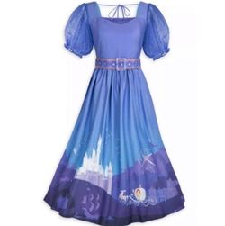 Shop Disney Cinderella Dress With Belt Blue Disneyland Parks