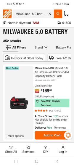 Milwaukee m18 xc5.0 battery