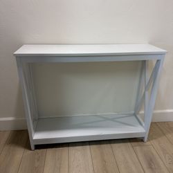 White Console Table with Lower Shelf – Entryway / Hallway / Sofa Table