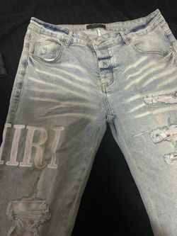 Amiri Jeans Pink And White ( pick Up Only )