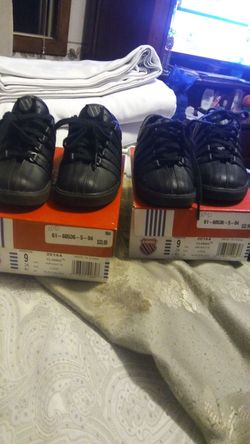 2 pair Toddler KSwiss blk, size 9, worn 3 times. Very good condition. $20 each