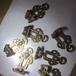 7 Vintage Brass Drawer  Pulls 