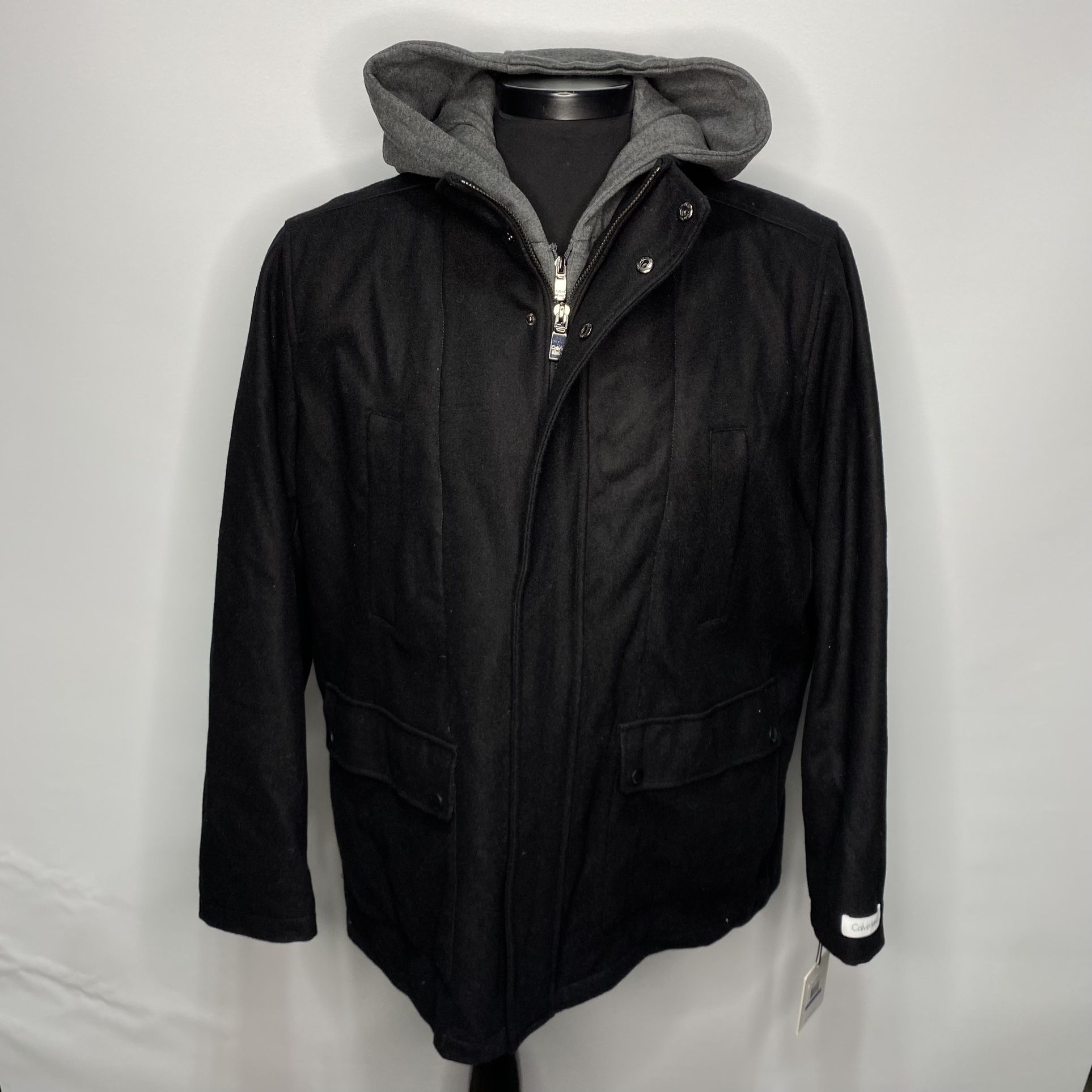 NEW Mens XL Calvin Klein Wool Zipped Hoodie Jacket