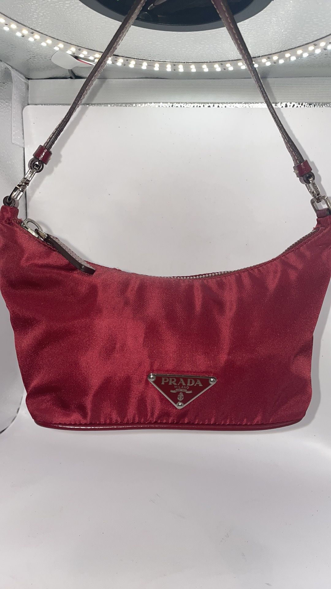 Prada Mini Tessuto Nylon Red Satchel Bag