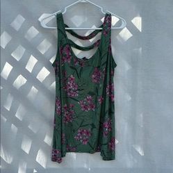 Lily Morgan Floral Green Tank Top

