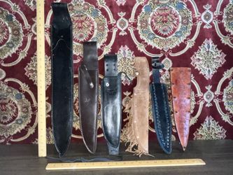 5 Leather Sheaths (Indian Style Not Included)