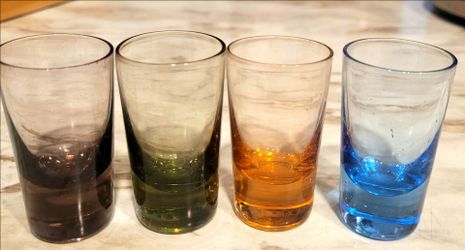 Vintage mid century modern shot glasses, set of 4