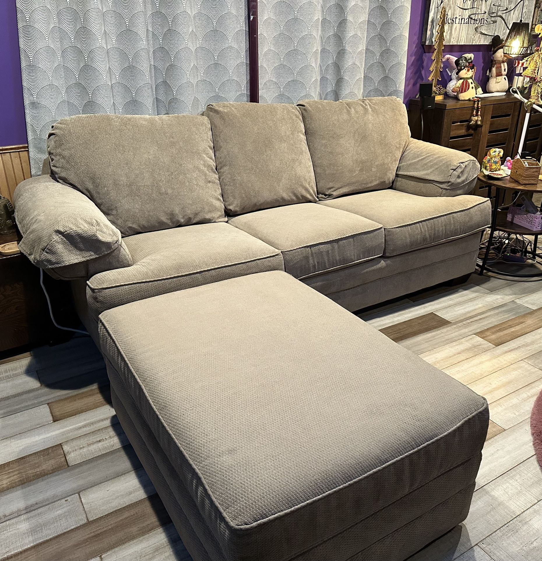 Gently Used Bassett Sofa With Chaise And Storage