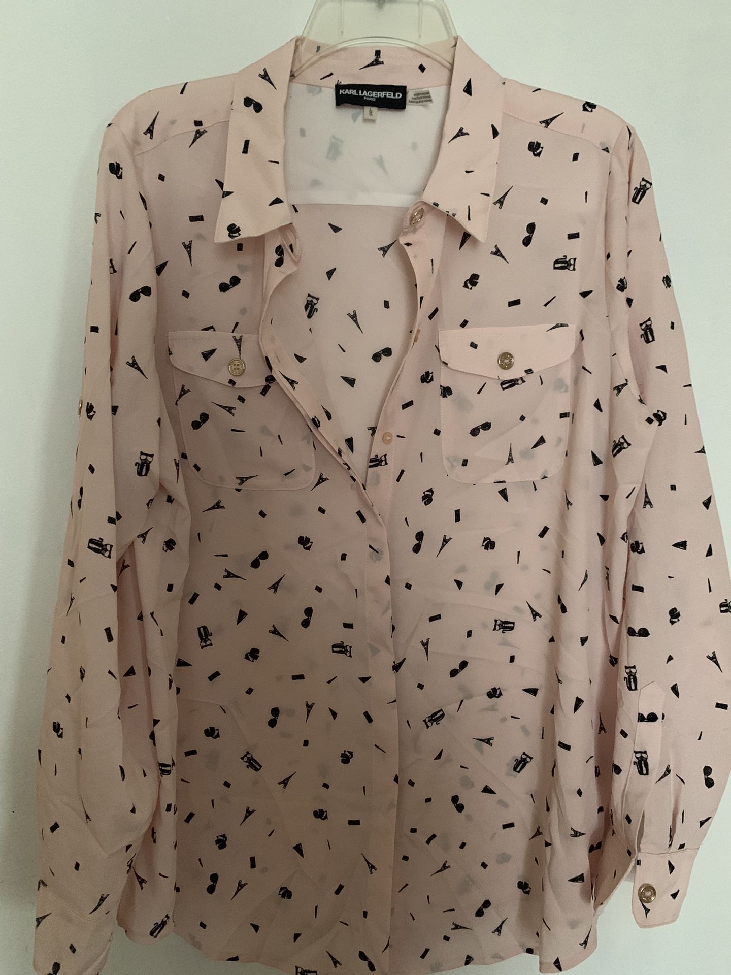 Karl Lagerfeld Paris Pale Pink Women's Blouse Shirt