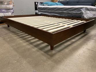 Full Wooden Platform Bed Frame