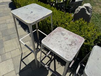 Metal Stools Set of 4 (2 short, 2 tall)