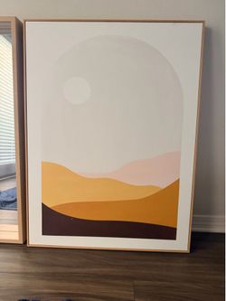 Minimalist Abstract Landscape Framed Canvas Art