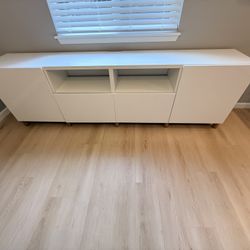 BESTÅ TV bench with doors and drawers, white