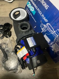 Aquastrong 2HP In/Above Ground Pool Pump, Single Speed, 220V, 8917GPH, High Flow, Powerful Self Primming Swimming Pool Pumps with Filter