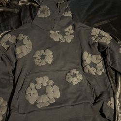 Denim Tears Cotton Wreath Hooded Sweatshirt 'Black Monochrome'