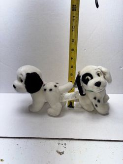 2 vintage 101 Dalmations Disney store plush Lucky and patch