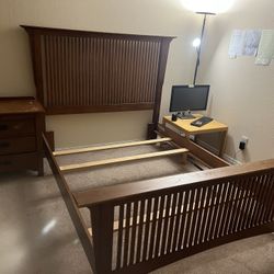 Queen Size Bed Frame And Night Stand 