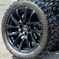 22” Chevy Silverado GMC Sierra Replica Wheels & Tires Off-Road Tahoe Yukon Escalade Suburban Rines Y