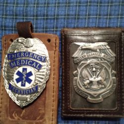 2 Collectible Badges! Military Police & Paramedic 