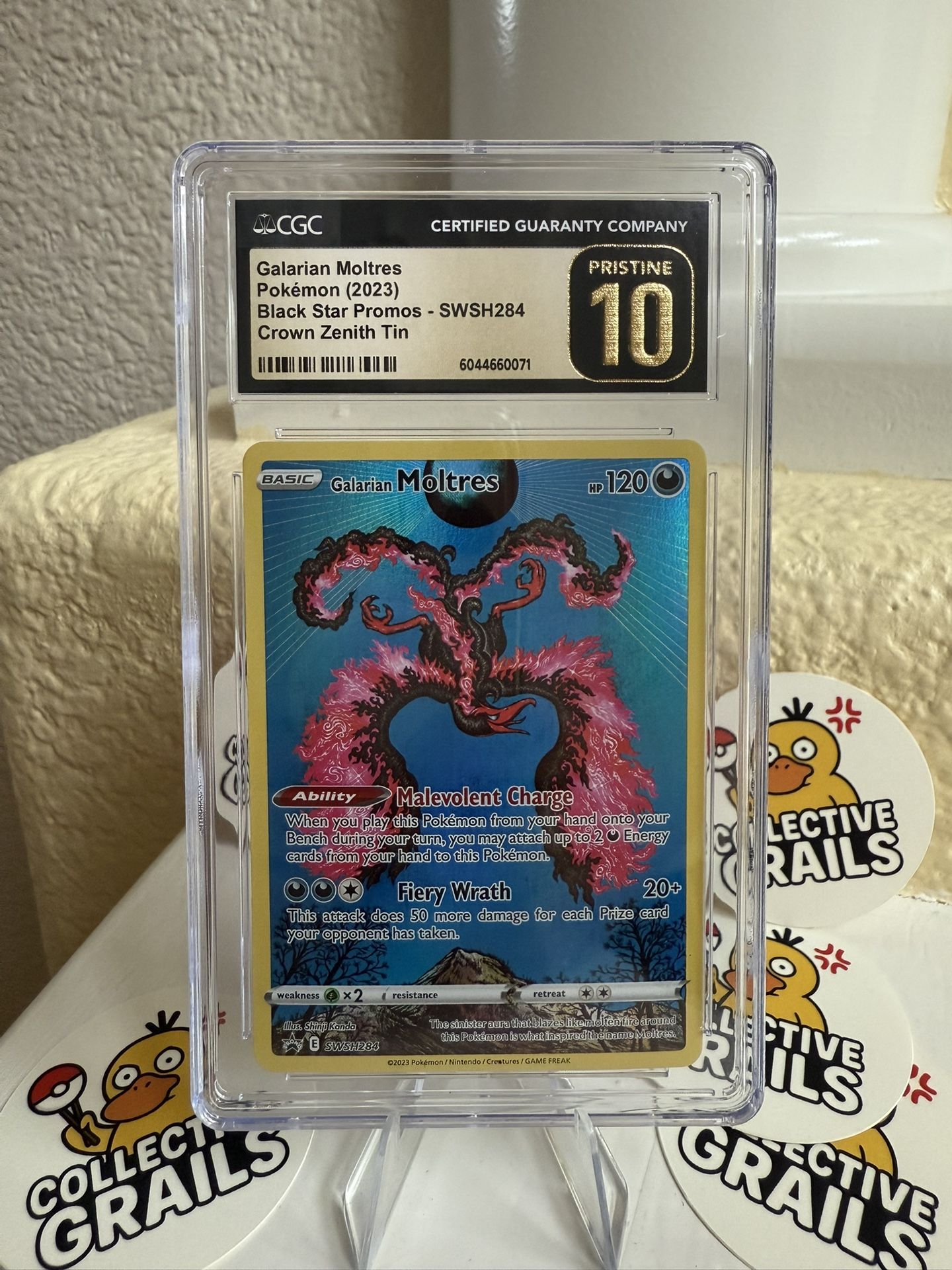 CGC 10 PRISTINE Galarian Moltres #SWSH(contact info removed) Pokémon Black Star Promo Holo