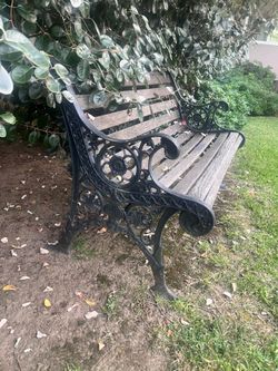 5 ft. Park Bench with Wrought Iron Railings