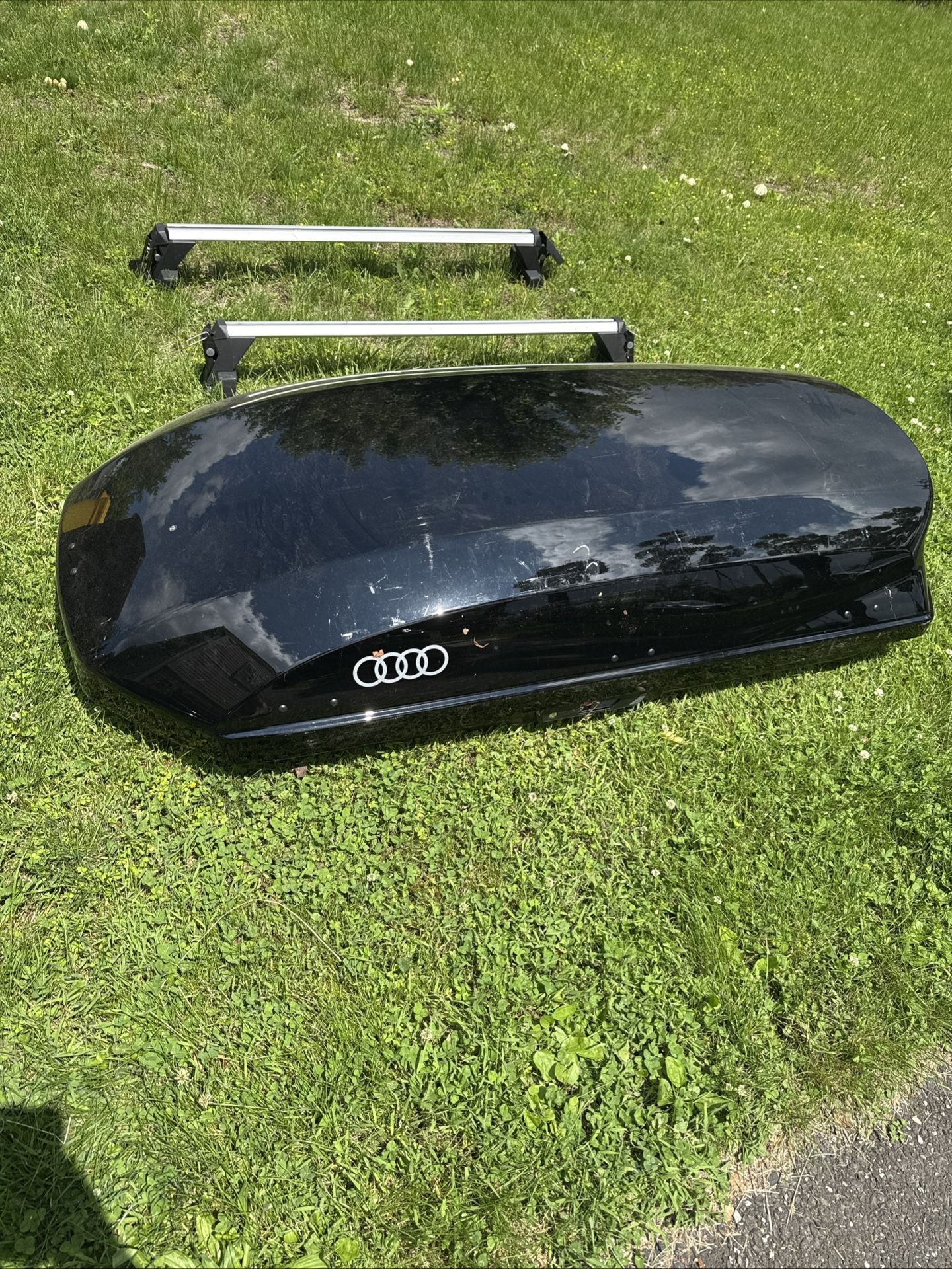 🚙 Audi Ski Luggage Box Black OEM Rack Included Keys Included Scratches Pictured