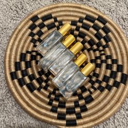5 - 5ml Clear Roller Bottles With Gold Cap