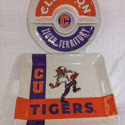 Clemson Tigers Serve Ware Chip & Dip And Tray New