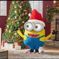 3.5 ft Animated LED Holiday Minion Christmas Animatronic - used once indoors