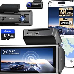 True 4K+2.5K Dash Cam Front and Rear,IMX678 + IMX675 Dual Starvis 2 Sensor,Free 128GB Card & OBD Hardwire Kit,Native 4K HDR Dash Camera for Cars,5.8GH