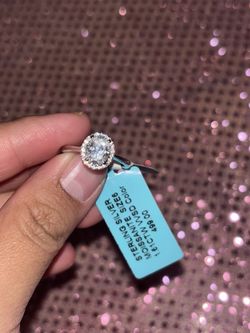 Sterling Silver Moissanite Ring Size 6
