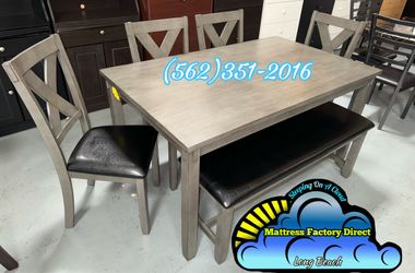 Six seater table new grey Gris Nuevo Mesa con sillas