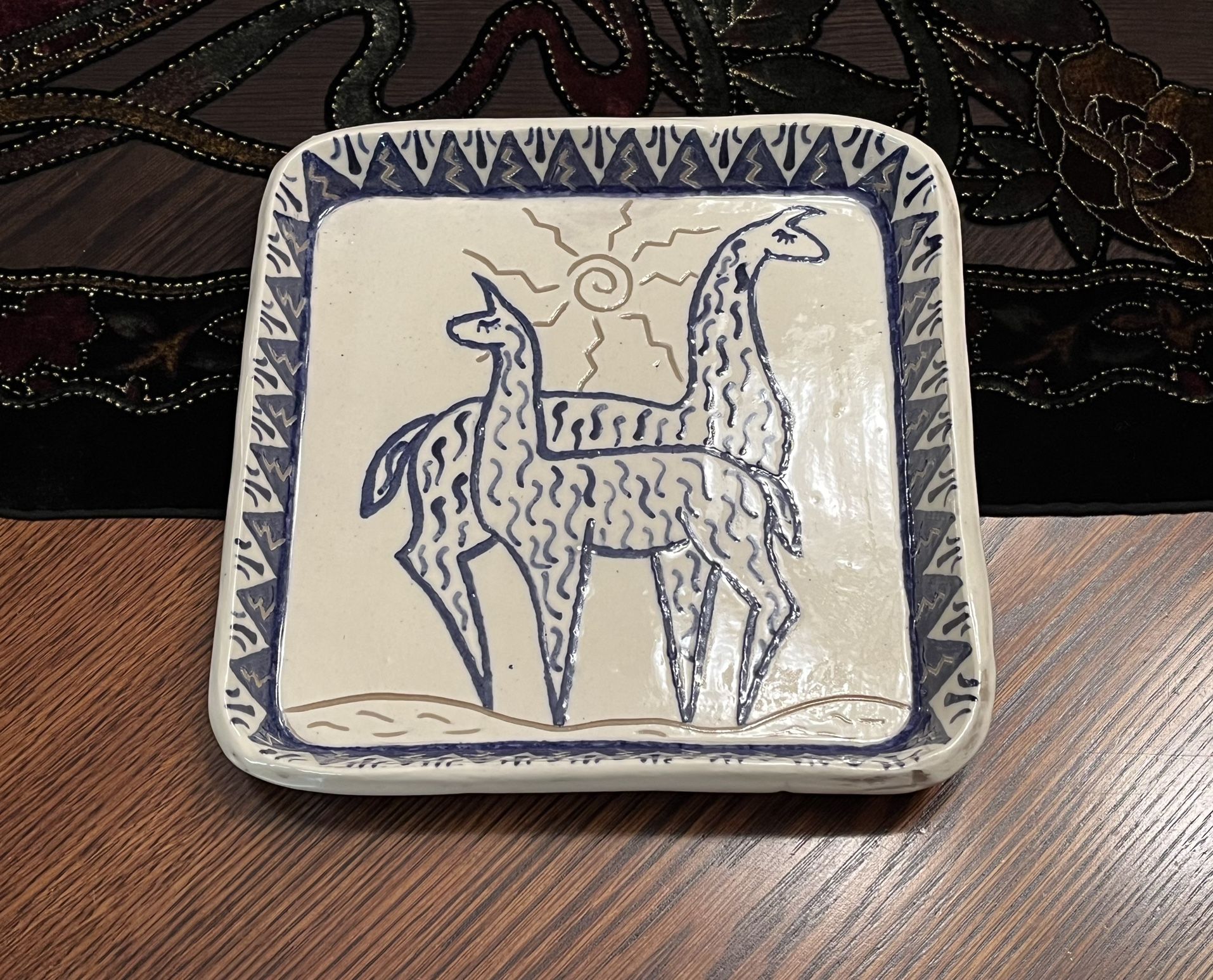 2003 Handmade Square Pottery by S.M. Chaillet