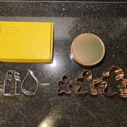 2 Cookie Cutter Kits Doterra 2 Fun Shaped in Box & 3 Gingerbread Man in Tin