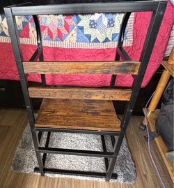 Movable Iron and wood stool