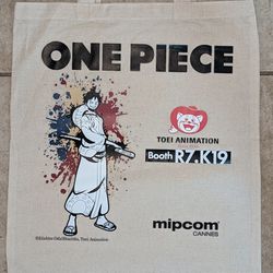 One Piece Anime RARE Exhibition Tote Bag Canvas Cannes MIPCOM Toei Animation 