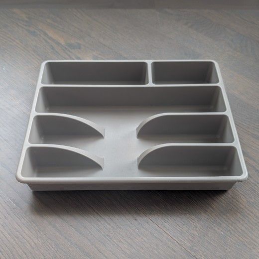 IKEA SMÄCKER Flatware Tray, Gray, 12x10" | 1 Tray