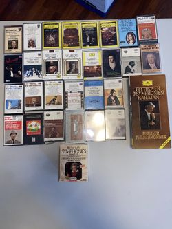 Big Vtg cassette mix lot BEETHOVEN MOZART PAVAROTTI VIVALDI PUCCINI LEOPOLD