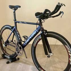 54cm, Cervelo Carbon Triathlon + (Carbon Wheels) Dura-Ace [Ready To Roll]