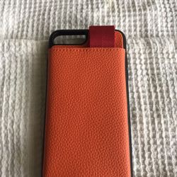 iPhone 7/8 Plus With Card Holder New  Orange Color With Black Trim