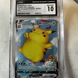 Surfing Pikachu VMax Japanese 25th Anniversary Collection ( Gem Mint 10* )