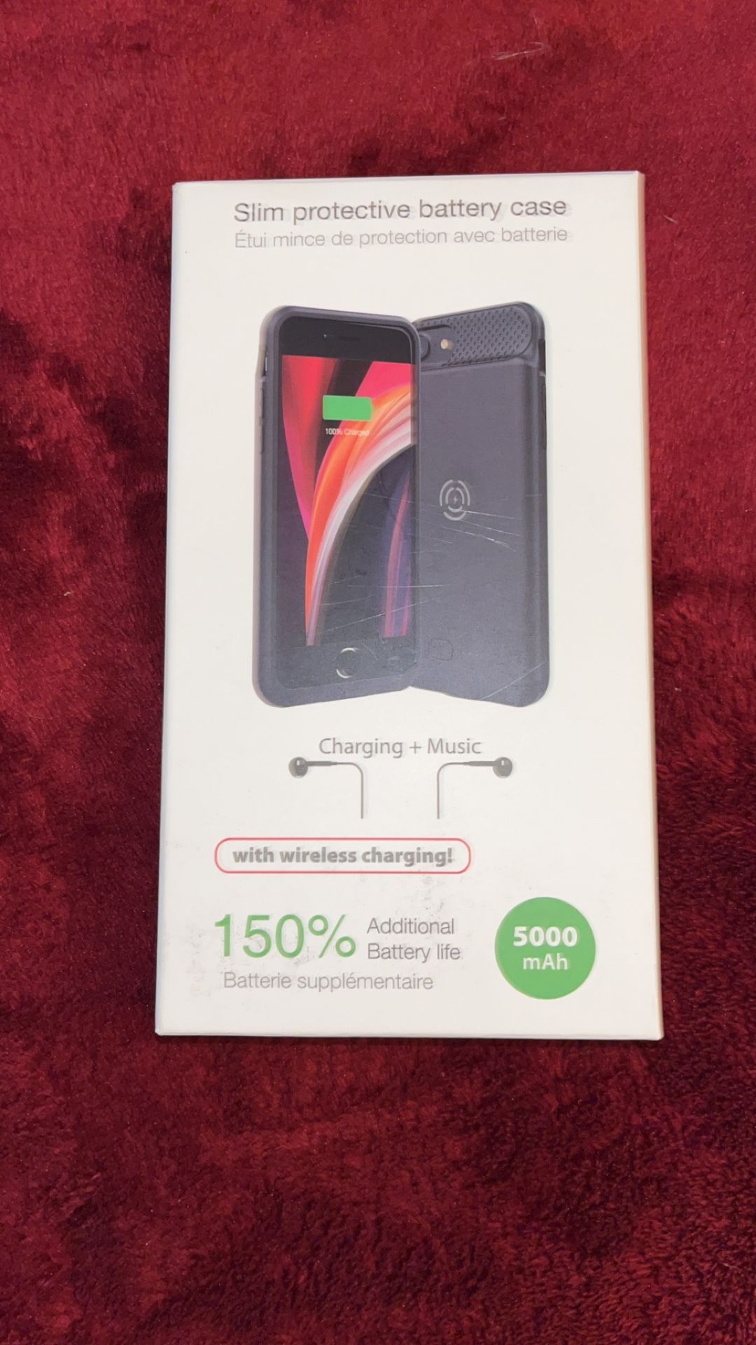 iPhone 7/8/SE phone case w/ battery pack