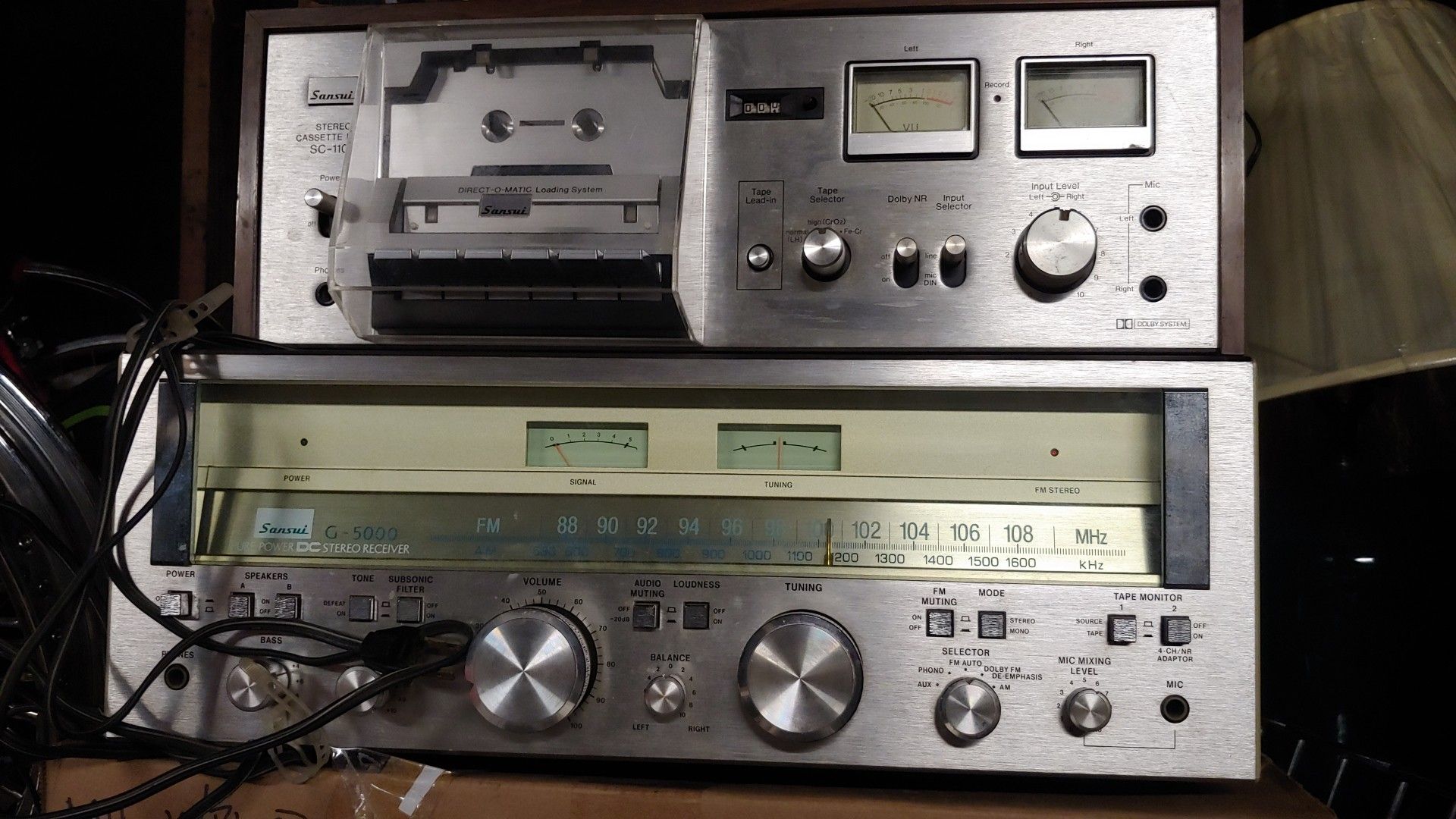 Vintage sansui stereo receiver G-5000 and cassette deck SC-1100